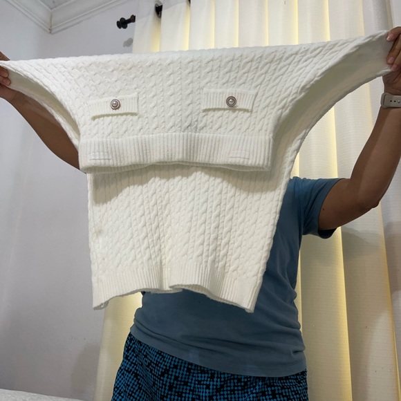 High Waist | Cream | Ribbed Maxi Pencil Skirt | Sz L  NWOT - Picture 6 of 9